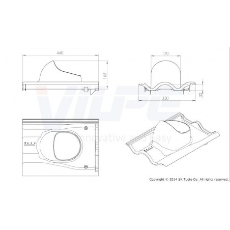 VILPE® Tiili praėjimo elementas RR750