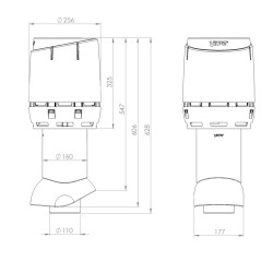 VILPE® 110P/IS/350 Ventiliacijos vamzdis + gaubtas RR23