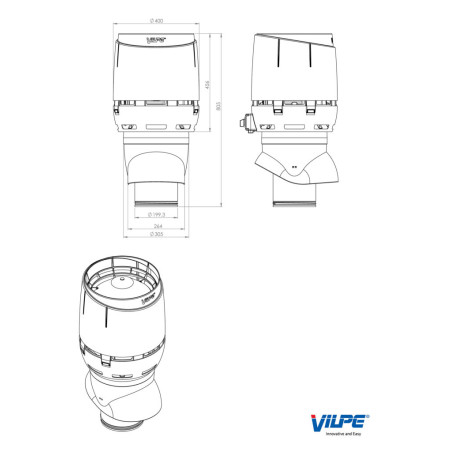VILPE® FLOW Eco 200P/500 Stoginis ventiliatorius RR23